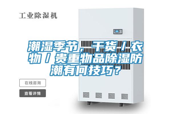 潮濕季節，幹貨／衣物／貴重物品除濕防潮有何技巧？