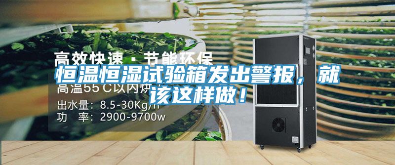 恒溫恒濕試驗箱發出警報，就該這樣做！