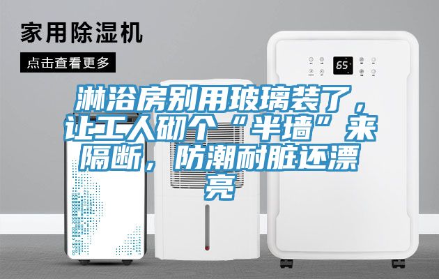 淋浴房別用玻璃裝了，讓工人砌個“半牆”來隔斷，防潮耐髒還漂亮